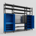M121 Modular Work Bench with Shelves - H3100mm x W3840mm | Laminate WBT | Blue