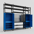 M121 Modular Work Bench with Shelves - H3100mm x W3840mm | Laminate WBT | Blue