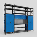M121 Modular Work Bench with Shelves - H3100mm x W3840mm | Laminate WBT | Blue