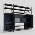 M121 Modular Work Bench with Shelves - H3100mm x W3840mm | Laminate WBT | Dark Grey