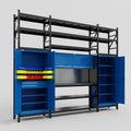 M121 Modular Work Bench with Shelves - H3100mm x W3840mm | Laminate WBT | Blue