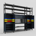 M121 Modular Work Bench with Shelves - H3100mm x W3840mm | Laminate WBT | Dark Grey