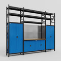 M121 Modular Work Bench with Shelves - H3100mm x W3840mm | MDF WBT | Blue