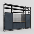 M121 Modular Work Bench with Shelves - H3100mm x W3840mm | MDF WBT | Dark Grey