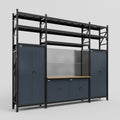 M121 Modular Work Bench with Shelves - H3100mm x W3840mm | MDF WBT | Dark Grey