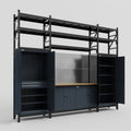 M121 Modular Work Bench with Shelves - H3100mm x W3840mm | MDF WBT | Dark Grey