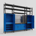M121 Modular Work Bench with Shelves - H3100mm x W3840mm | MDF WBT | Blue