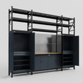 M121 Modular Work Bench with Shelves - H3100mm x W3840mm | MDF WBT | Dark Grey