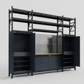 M121 Modular Work Bench with Shelves - H3100mm x W3840mm | MDF WBT | Dark Grey