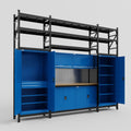 M121 Modular Work Bench with Shelves - H3100mm x W3840mm | MDF WBT | Blue