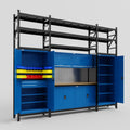 M121 Modular Work Bench with Shelves - H3100mm x W3840mm | MDF WBT | Blue