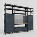 M121 Modular Work Bench with Shelves - H3100mm x W3840mm | MDF WBT | Dark Grey