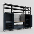 M121 Modular Work Bench with Shelves - H3100mm x W3840mm | MDF WBT | Dark Grey
