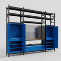 M121 Modular Work Bench with Shelves - H3100mm x W3840mm | MDF WBT | Blue
