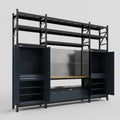 M121 Modular Work Bench with Shelves - H3100mm x W3840mm | MDF WBT | Dark Grey