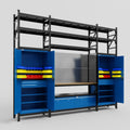 M121 Modular Work Bench with Shelves - H3100mm x W3840mm | MDF WBT | Blue