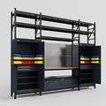 M121 Modular Work Bench with Shelves - H3100mm x W3840mm | MDF WBT | Dark Grey