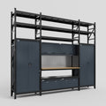 M121 Modular Work Bench with Shelves - H3100mm x W3840mm | MDF WBT | Dark Grey