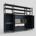 M121 Modular Work Bench with Shelves - H3100mm x W3840mm | MDF WBT | Dark Grey