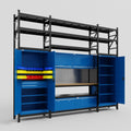 M121 Modular Work Bench with Shelves - H3100mm x W3840mm | MDF WBT | Blue