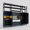 M121 Modular Work Bench with Shelves - H3100mm x W3840mm | MDF WBT | Dark Grey