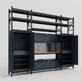 M121 Modular Work Bench with Shelves - H3100mm x W3840mm | MDF WBT | Dark Grey