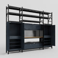 M121 Modular Work Bench with Shelves - H3100mm x W3840mm | MDF WBT | Dark Grey