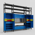 M121 Modular Work Bench with Shelves - H3100mm x W3840mm | MDF WBT | Blue