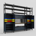 M121 Modular Work Bench with Shelves - H3100mm x W3840mm | MDF WBT | Dark Grey
