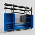 M121 Modular Work Bench with Shelves - H3100mm x W3840mm | MDF WBT | Blue