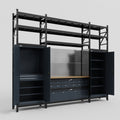 M121 Modular Work Bench with Shelves - H3100mm x W3840mm | MDF WBT | Dark Grey