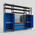 M121 Modular Work Bench with Shelves - H3100mm x W3840mm | MDF WBT | Blue