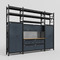 M121 Modular Work Bench with Shelves - H3100mm x W3840mm | MDF WBT | Dark Grey