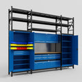 M121 Modular Work Bench with Shelves - H3100mm x W3840mm | MDF WBT | Blue