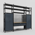 M121 Modular Work Bench with Shelves - H3100mm x W3840mm | MDF WBT | Dark Grey