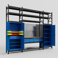 M121 Modular Work Bench with Shelves - H3100mm x W3840mm | MDF WBT | Blue