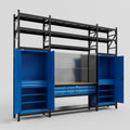 M121 Modular Work Bench with Shelves - H3100mm x W3840mm | MDF WBT | Blue