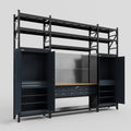 M121 Modular Work Bench with Shelves - H3100mm x W3840mm | MDF WBT | Dark Grey