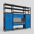 M121 Modular Work Bench with Shelves - H3100mm x W3840mm | MDF WBT | Blue