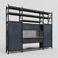 M121 Modular Work Bench with Shelves - H3100mm x W3840mm | MDF WBT | Dark Grey