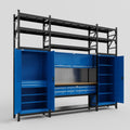 M121 Modular Work Bench with Shelves - H3100mm x W3840mm | MDF WBT | Blue