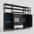 M121 Modular Work Bench with Shelves - H3100mm x W3840mm | MDF WBT | Dark Grey