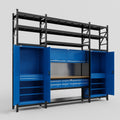 M121 Modular Work Bench with Shelves - H3100mm x W3840mm | MDF WBT | Blue