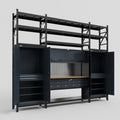 M121 Modular Work Bench with Shelves - H3100mm x W3840mm | MDF WBT | Dark Grey
