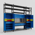 M121 Modular Work Bench with Shelves - H3100mm x W3840mm | MDF WBT | Blue