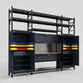 M121 Modular Work Bench with Shelves - H3100mm x W3840mm | MDF WBT | Dark Grey