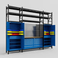 M121 Modular Work Bench with Shelves - H3100mm x W3840mm | MDF WBT | Blue