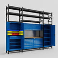M121 Modular Work Bench with Shelves - H3100mm x W3840mm | MDF WBT | Blue