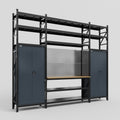 M121 Modular Work Bench with Shelves - H3100mm x W3840mm | MDF WBT | Dark Grey