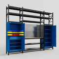 M121 Modular Work Bench with Shelves - H3100mm x W3840mm | MDF WBT | Blue